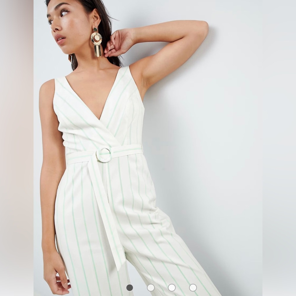 Asos Design Wide Leg Stripe Print Tux Jumpsuit- 6 - image 2